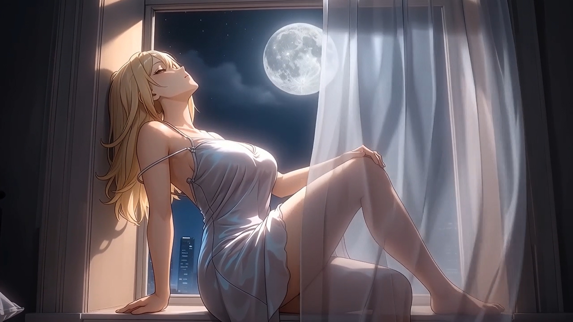 Create AI Reel — Anime Window Sill Moonlight | CharaxAI